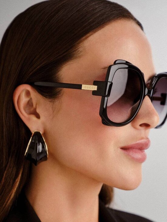 Gucci GG1431S 003 Women Square Sunglasses - Transparent Dark Cyclamen main image 10